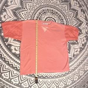 Vintage Cotton & Silk Crewneck | Carole Little for St. Tropez | Coral  | Medium